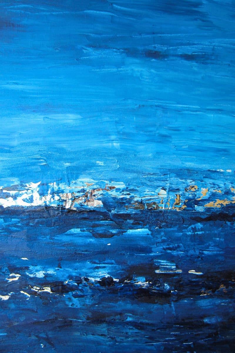 Abstraktes Acrylbild in Blautönen – Christiane Odefey