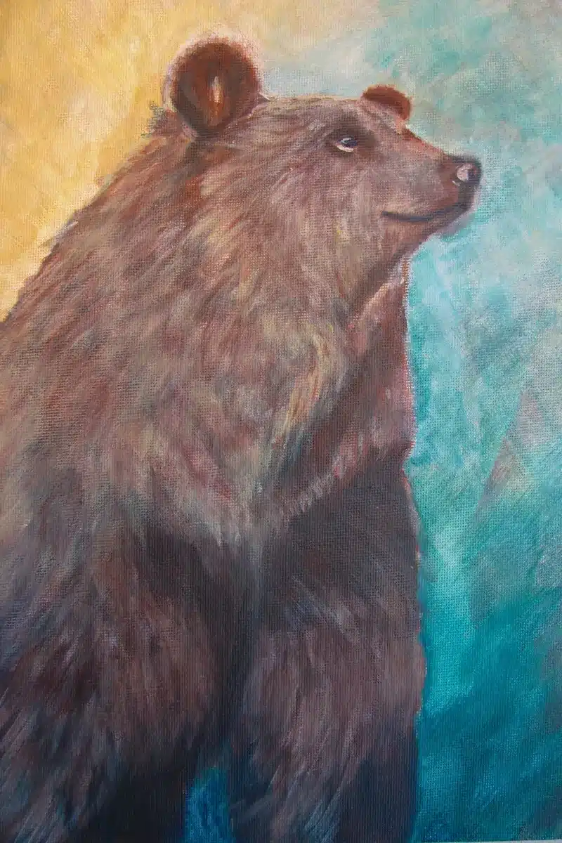 Gegenständliches Acrylbild Braunbär – Susanne Odefey