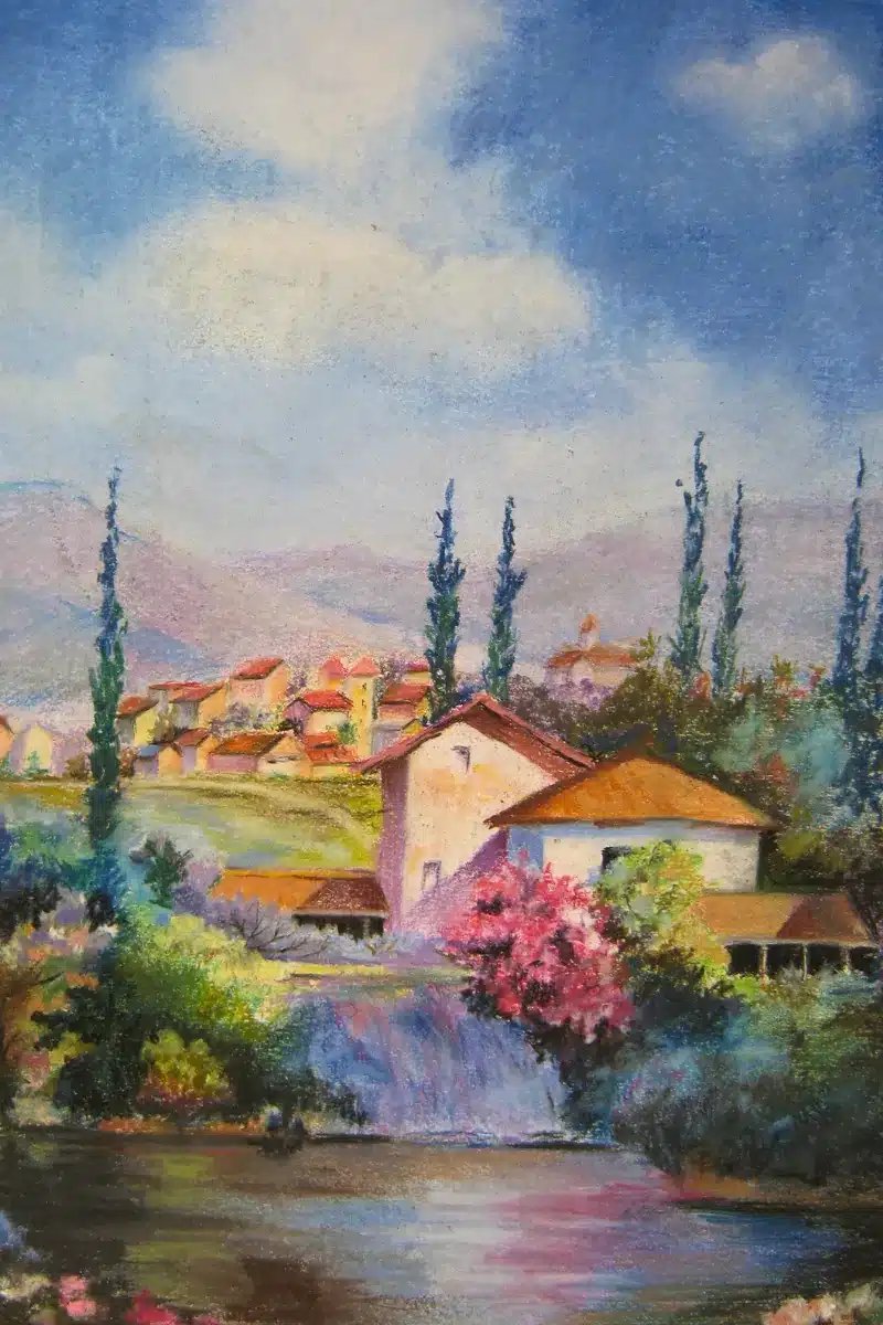 Pastellbild toskanische Landschaft – Pastellmalerei Jena, Christiane Odefey