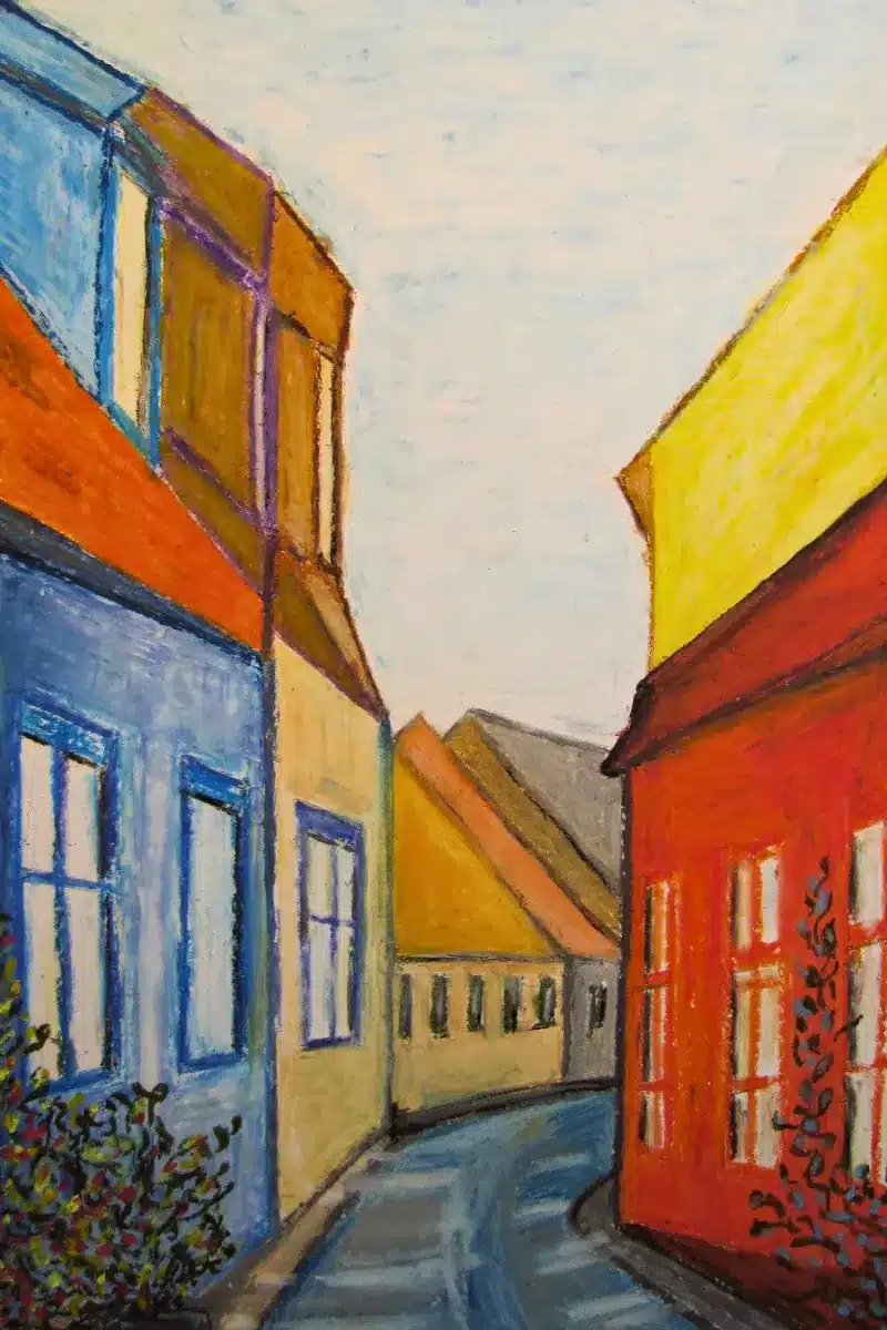 Pastellbild Gasse in Ystad, Schweden – Susanne Odefey
