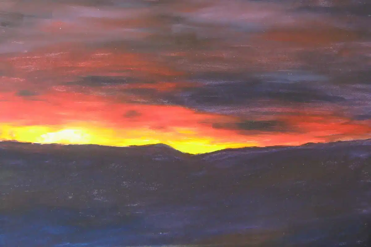 Ölbild Sonnenuntergang in Jena – Ölmalerei Jena, Christiane Odefey