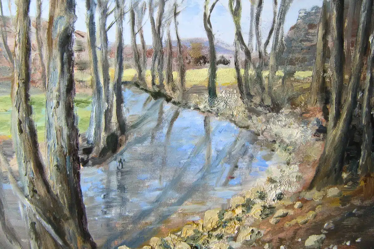 Ölbild Winterlandschaft an der Ilm – Christiane Odefey