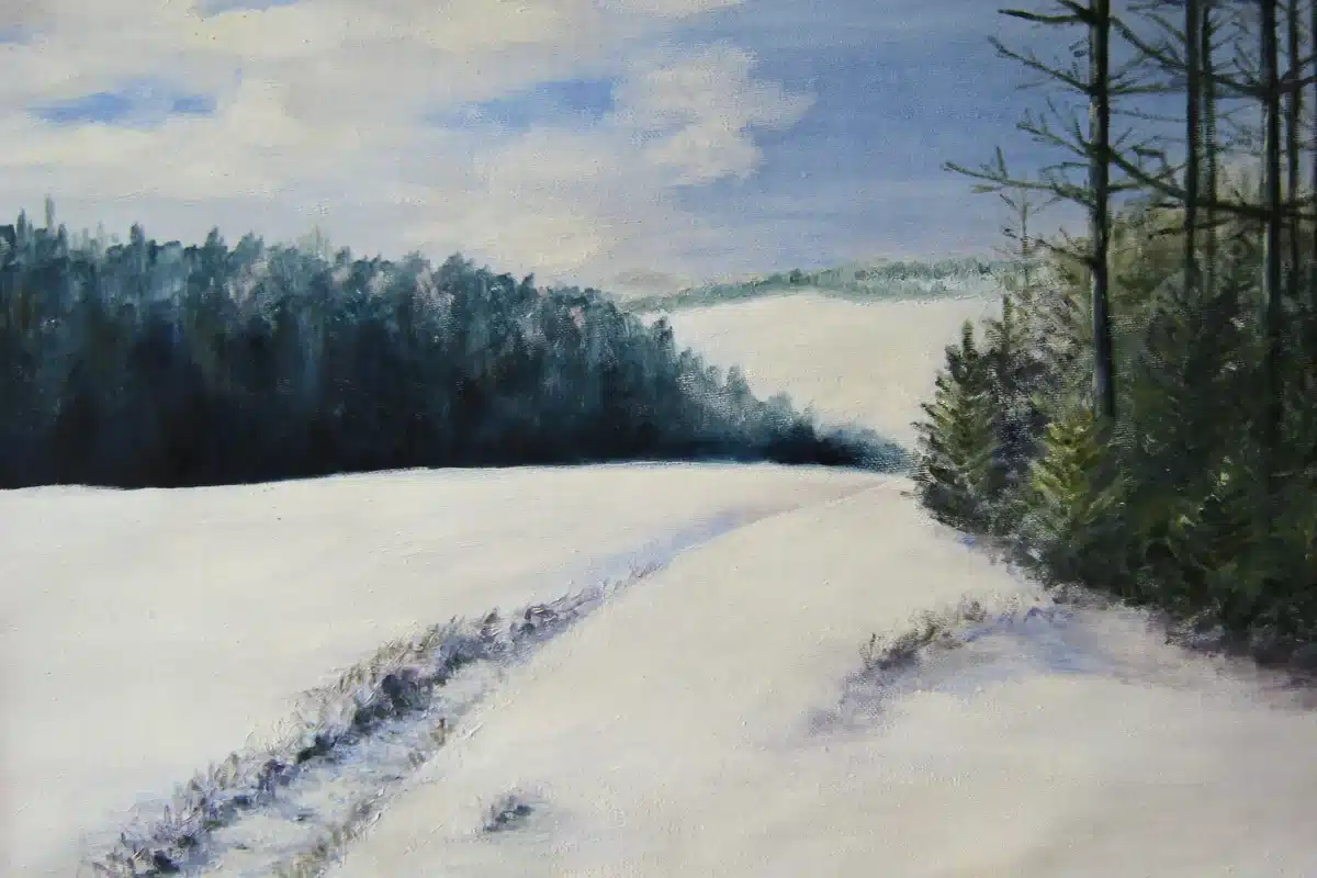 Ölbild Blick zur Leuchtenburg, Thüringen – Christiane Odefey