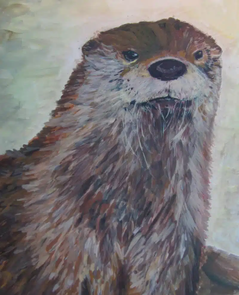 Gouache Porträt Fischotter – Susanne Odefey