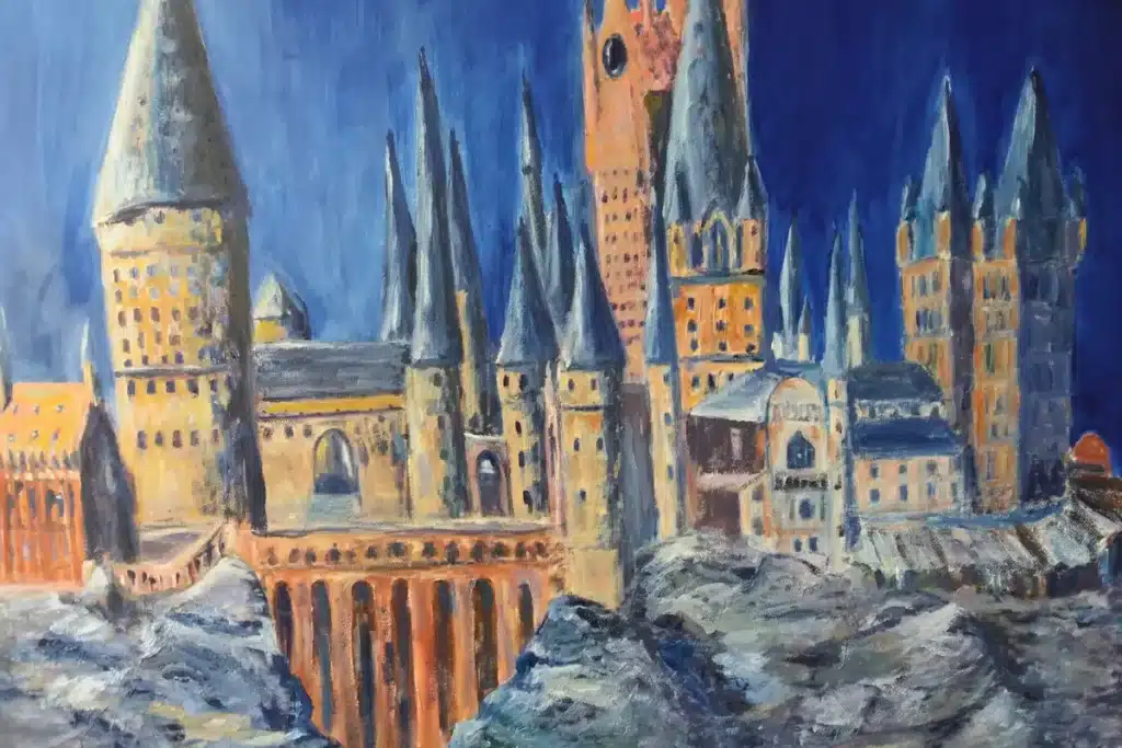 Ölbild Fantasieschloss Hogwarts – Christiane Odefey