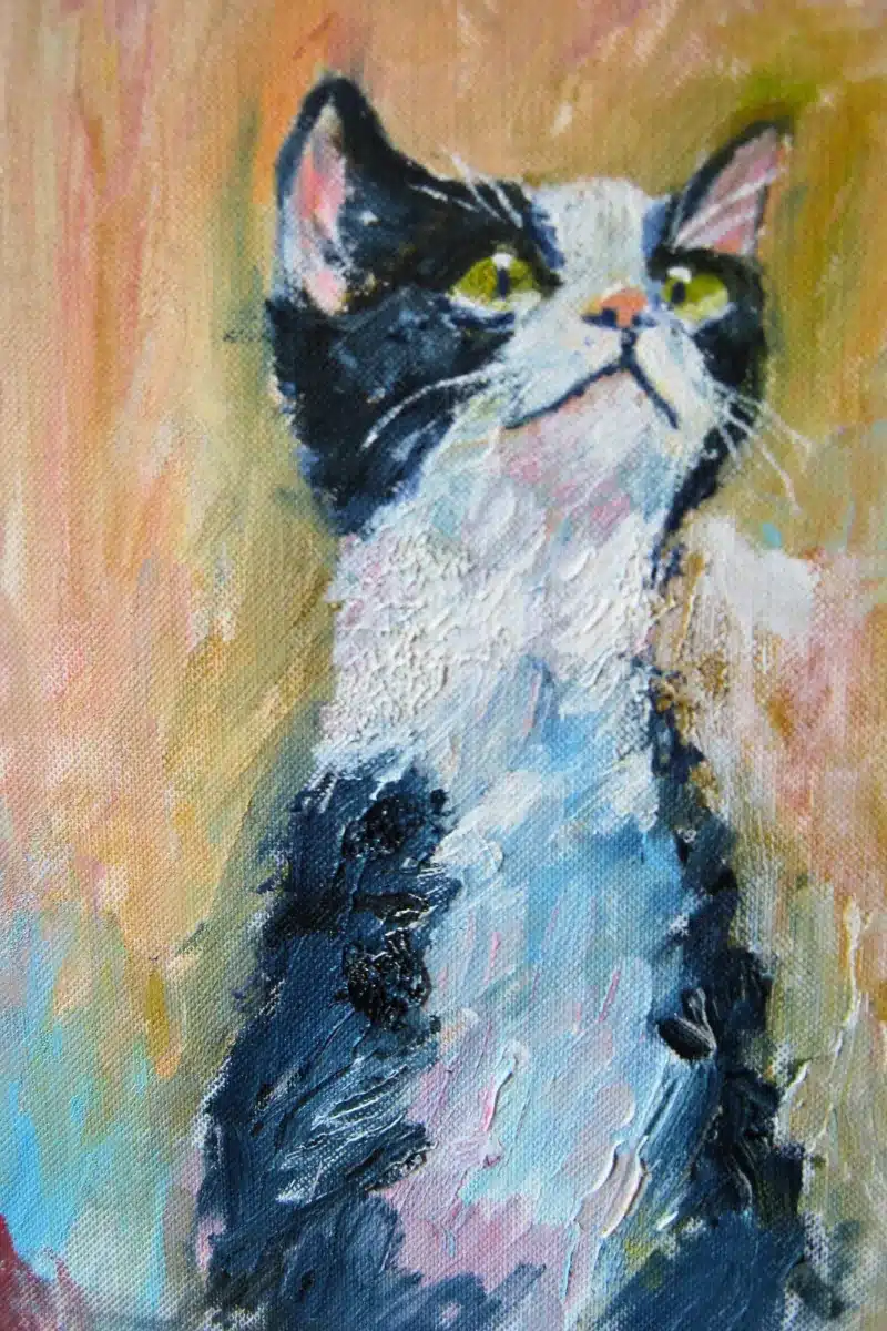 Ölbild abstrahierte Katze – Christiane Odefey