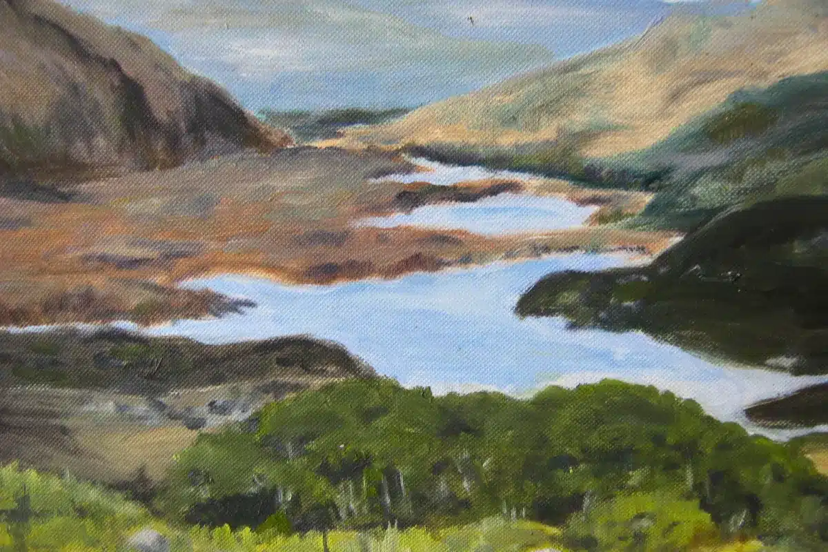 Ölbild irische Landschaft mit See – Ölmalerei Jena