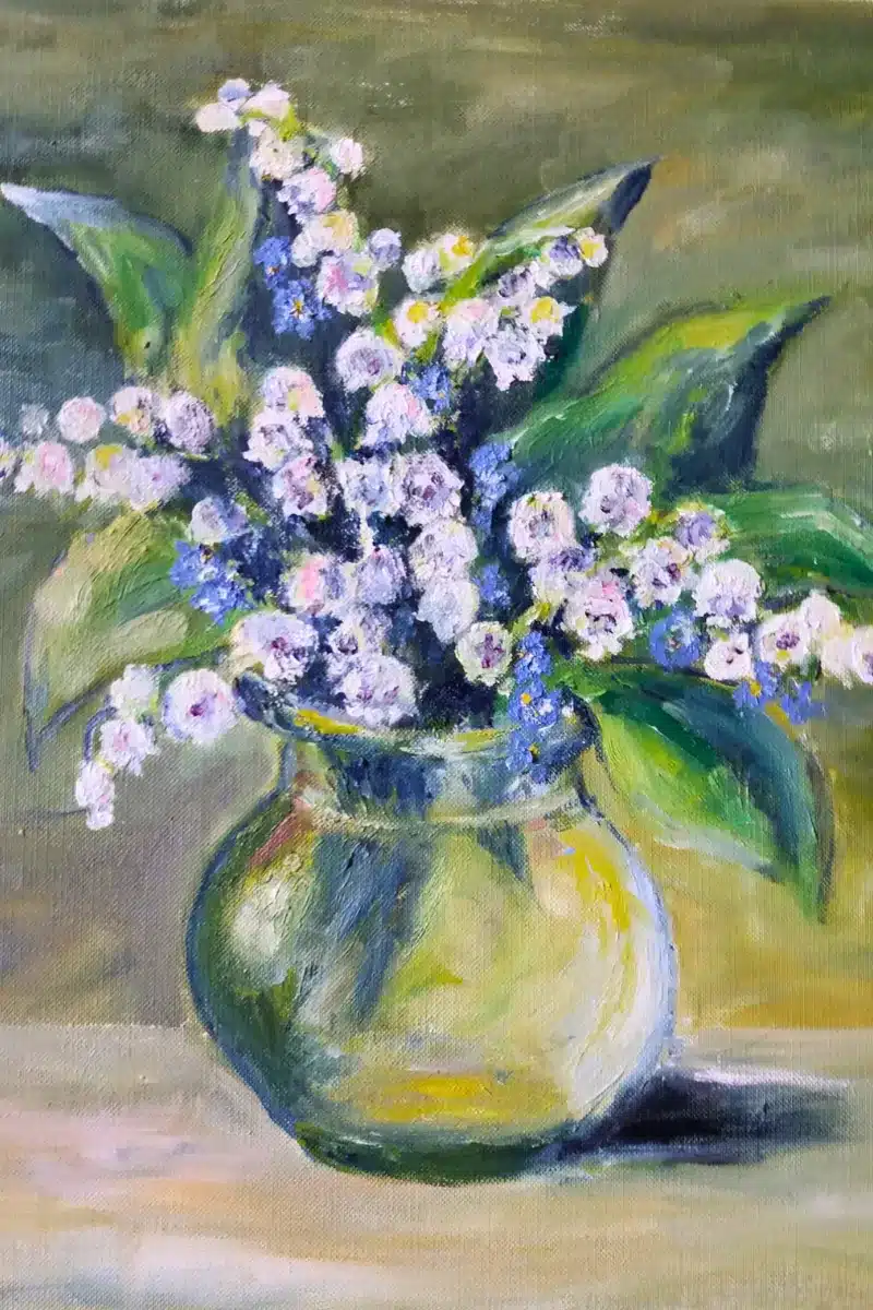 Ölbild Maiglöckchen in Vase – Christiane Odefey