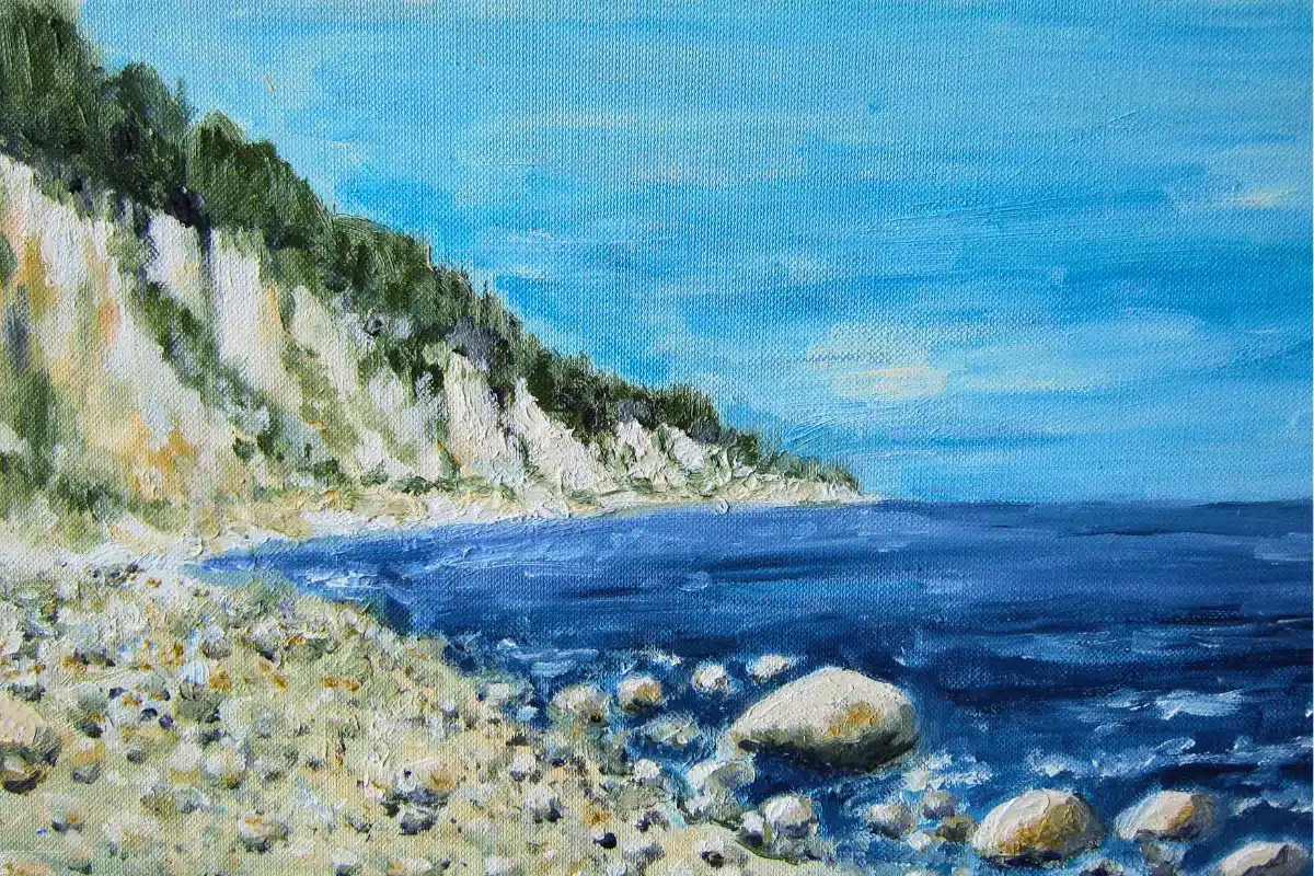 Ölbild Steilküste Rügen – Ölmalerei Jena, Christiane Odefey