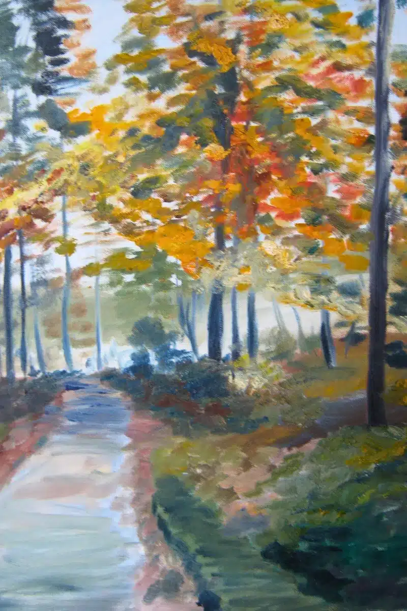 Ölbild Weg im Herbstwald – Christiane Odefey